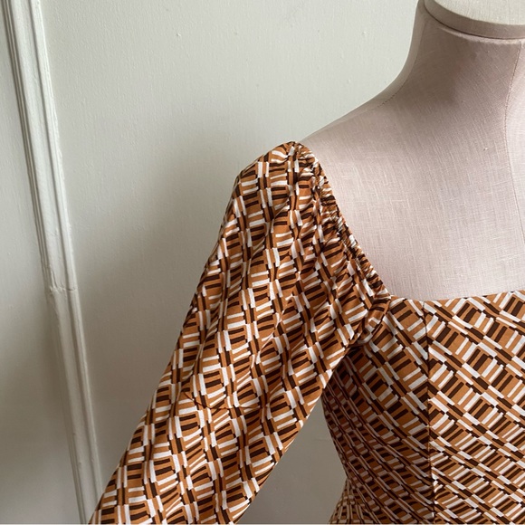 Faithful The Brand Boyd Mini Dress Del Camaron Print Tan - Picture 5 of 13